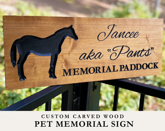 Custom Pet Sympathy Gift Carved Wooden Sign, Pet Memorial Gift, Loss of Dog, Cat, Horse Memorial Personalized Carved Wood Sign