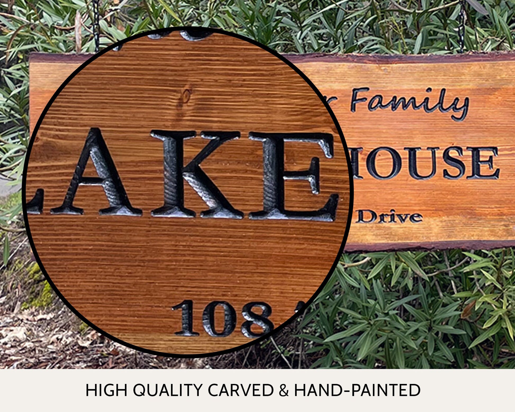 Address Sign Post, Custom Carved Wooden Sign with Sign Post, Home Address Sign For House, Lake House Sign, Beach House Sign, Cabin Sign