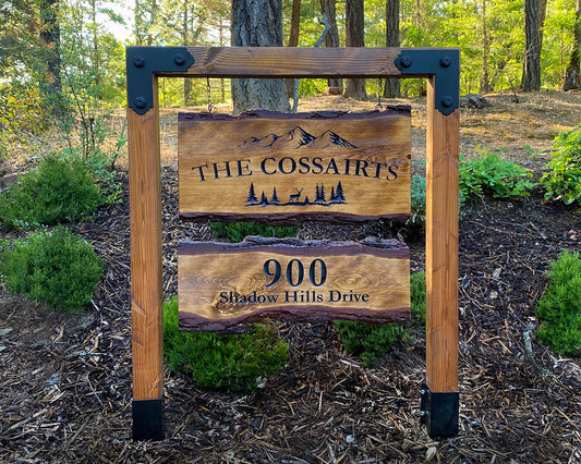 Address Sign Post, Custom Carved Wooden Signs with Sign Post, Home Address Sign For House, Lake House Sign, Beach House Sign, Cabin Sign