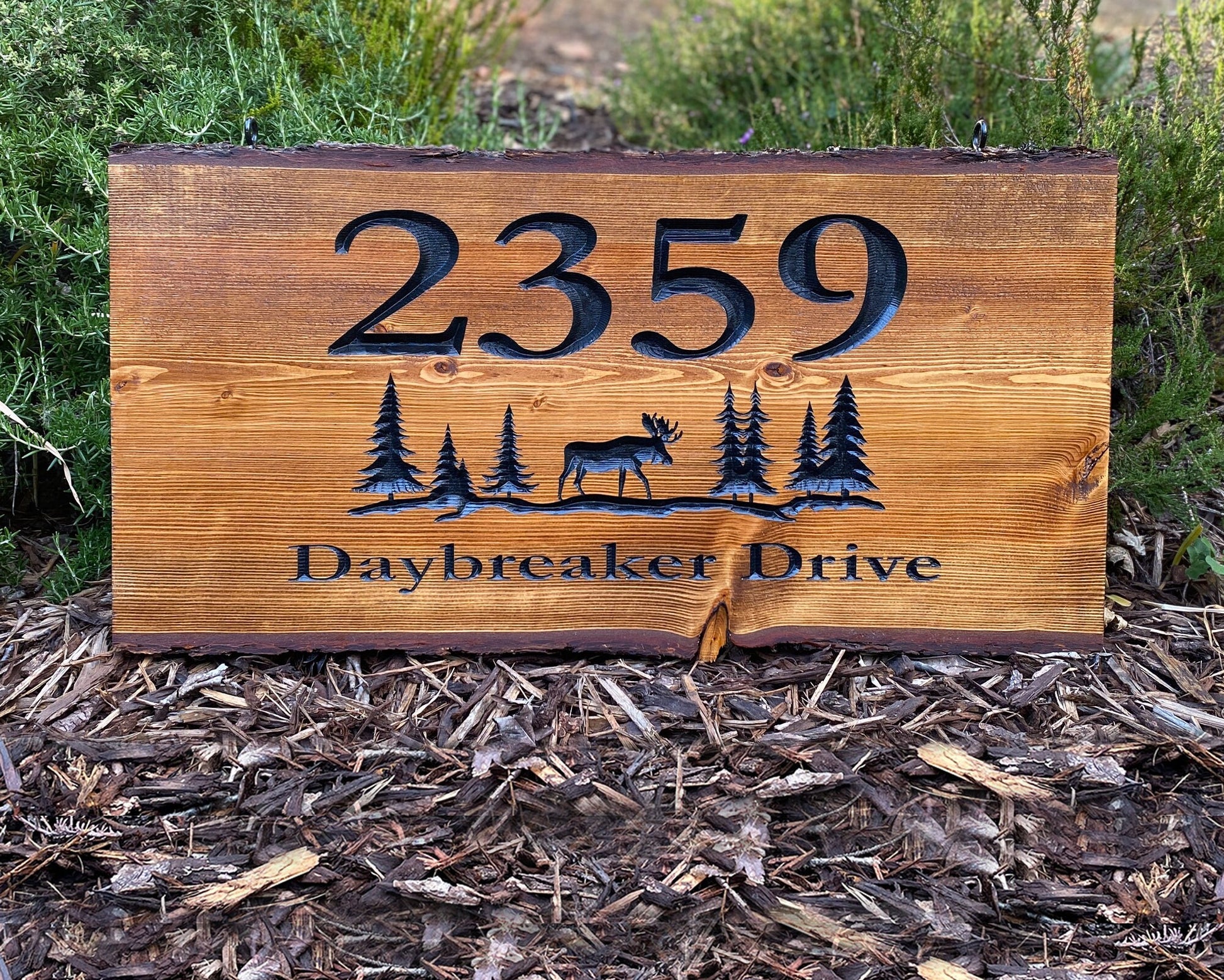 Rustic Live Edge Home Address Sign, Wooden Carved Address Sign, Custom Wood Sign, House Number Sign, Personalized Rustic Home Sign