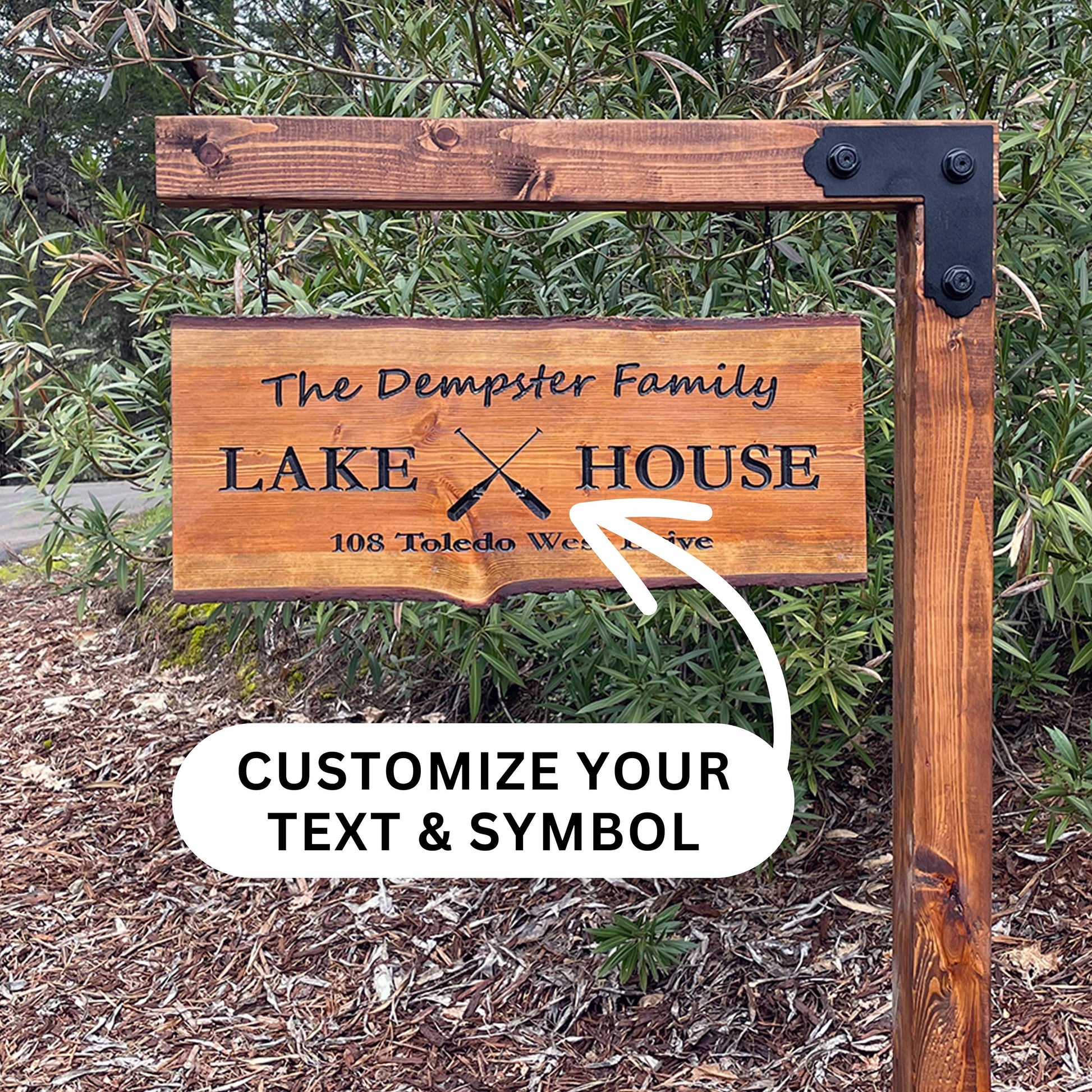 Outdoor Signs, Live Edge Bark Wooden Carved Sign, Custom Wood Sign, Custom Lake House Sign, Mountain Home, Personalized Rustic Home Sign